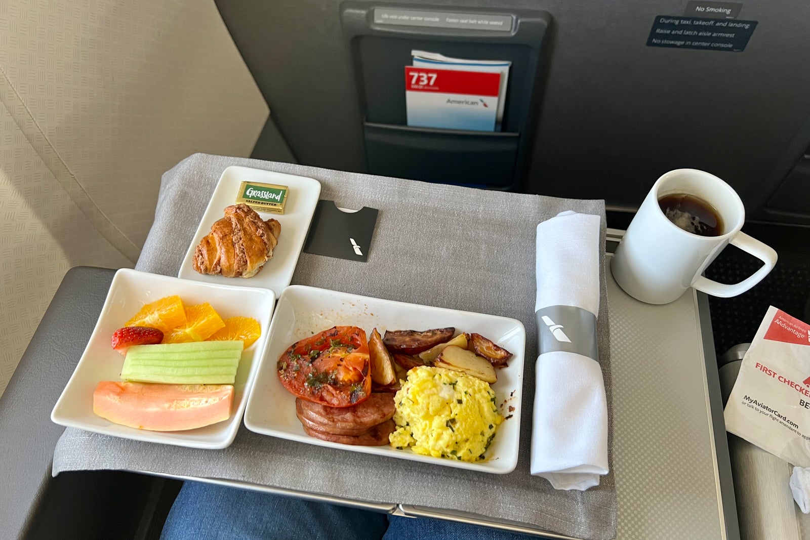 American Airlines Hot Food Breakfast First Class