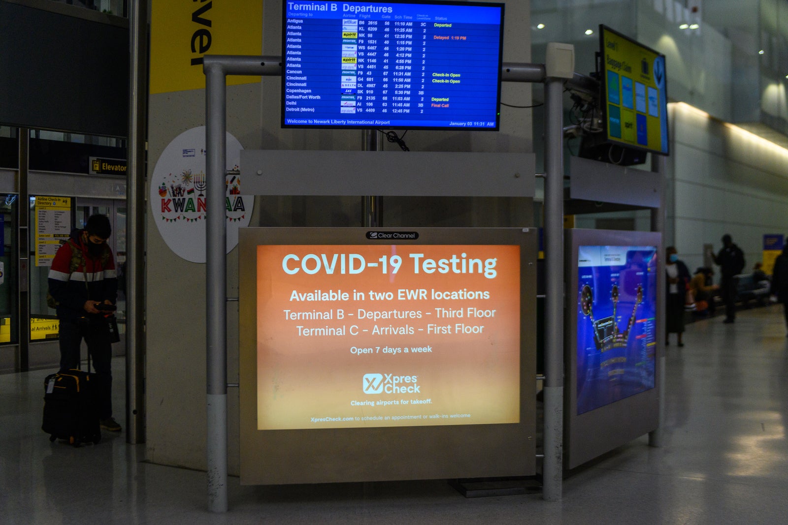 COVID testing airport notification