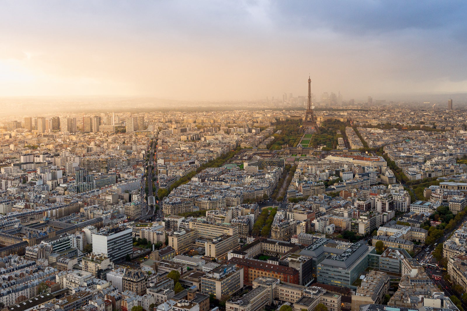 Scenic View of Paris Cityspace During Sunset