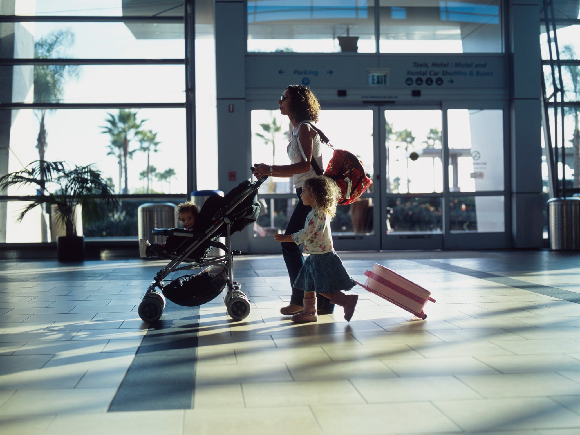 Flying with a baby stroller sale