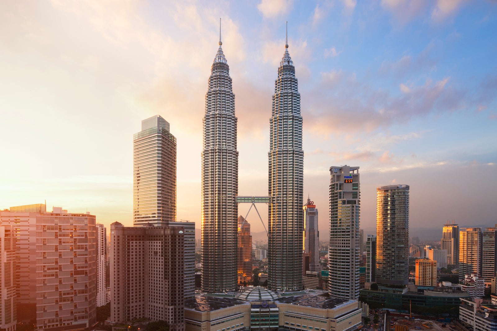 Petronas Twin Towers at sunset