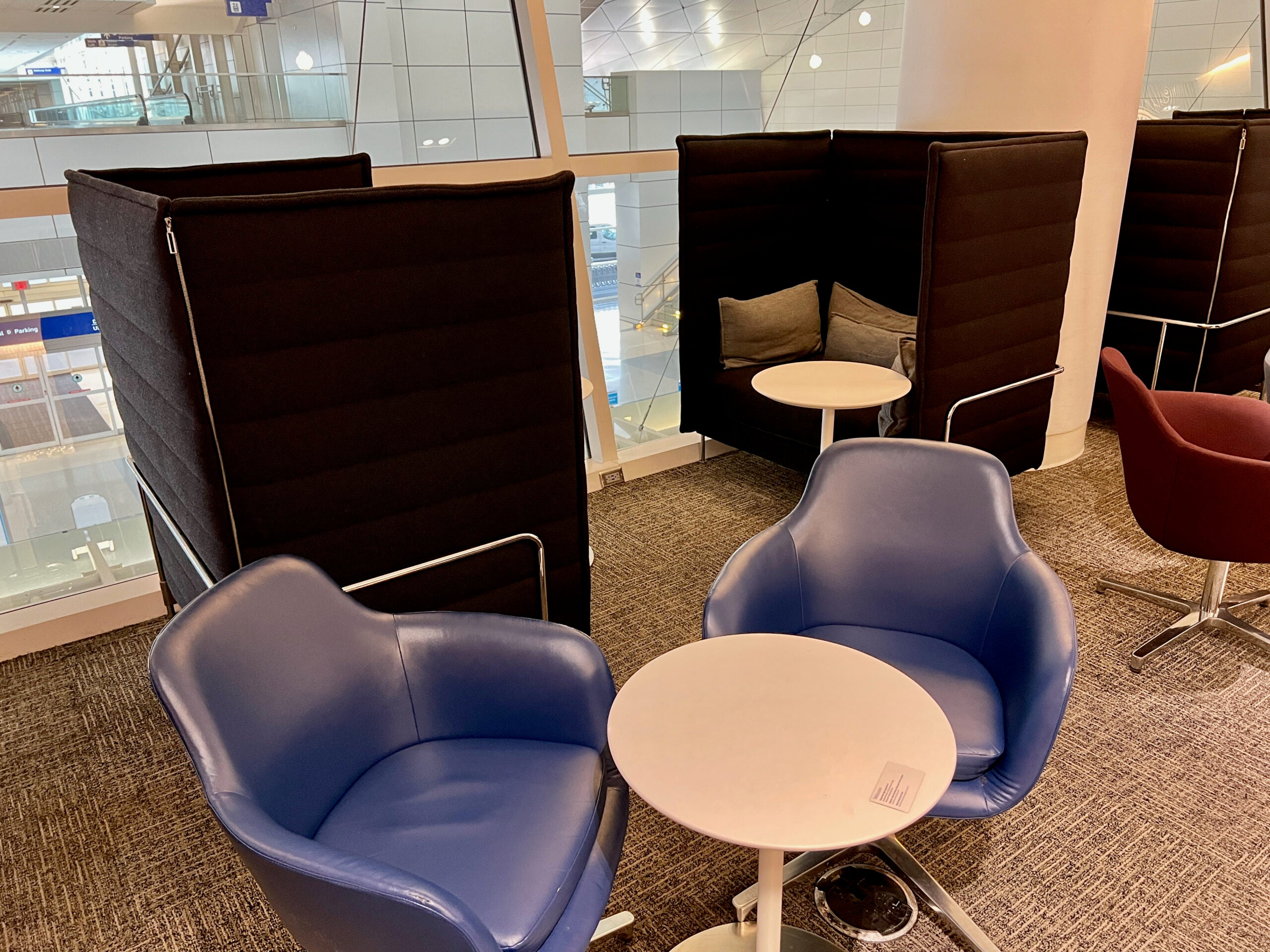 Seating area at Amex lounge DFW