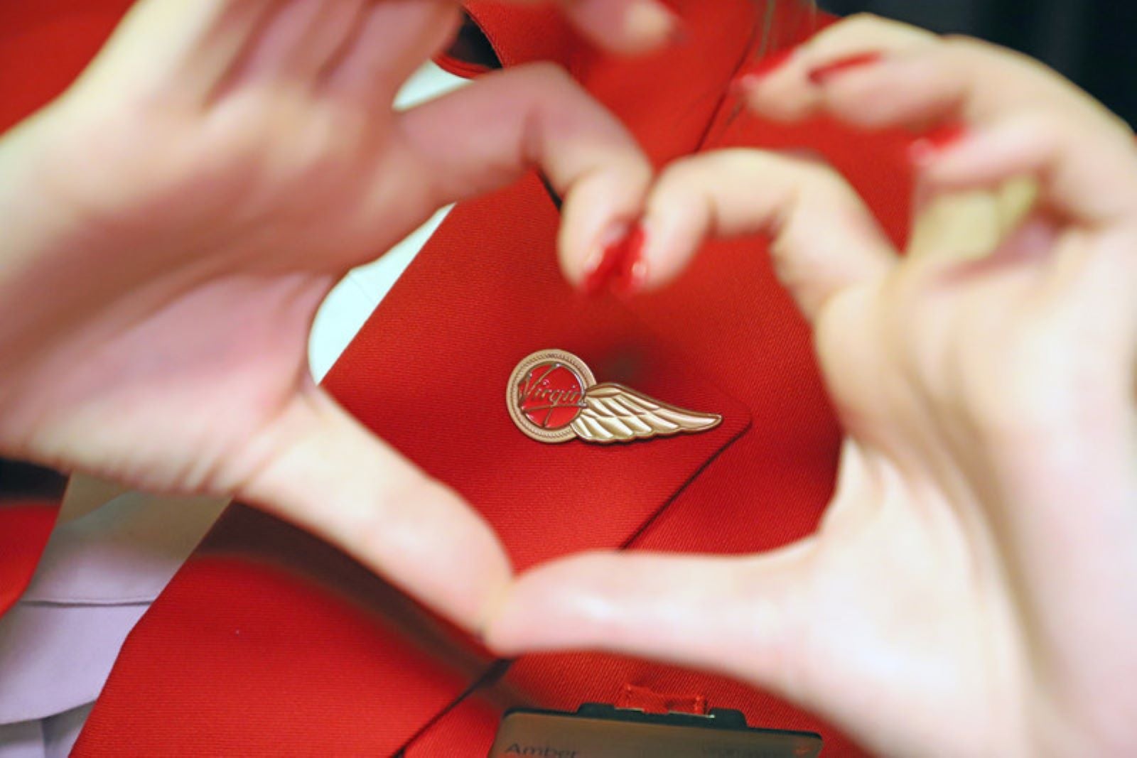 Virgin Atlantic - Badge with heart - courtesy of the airline