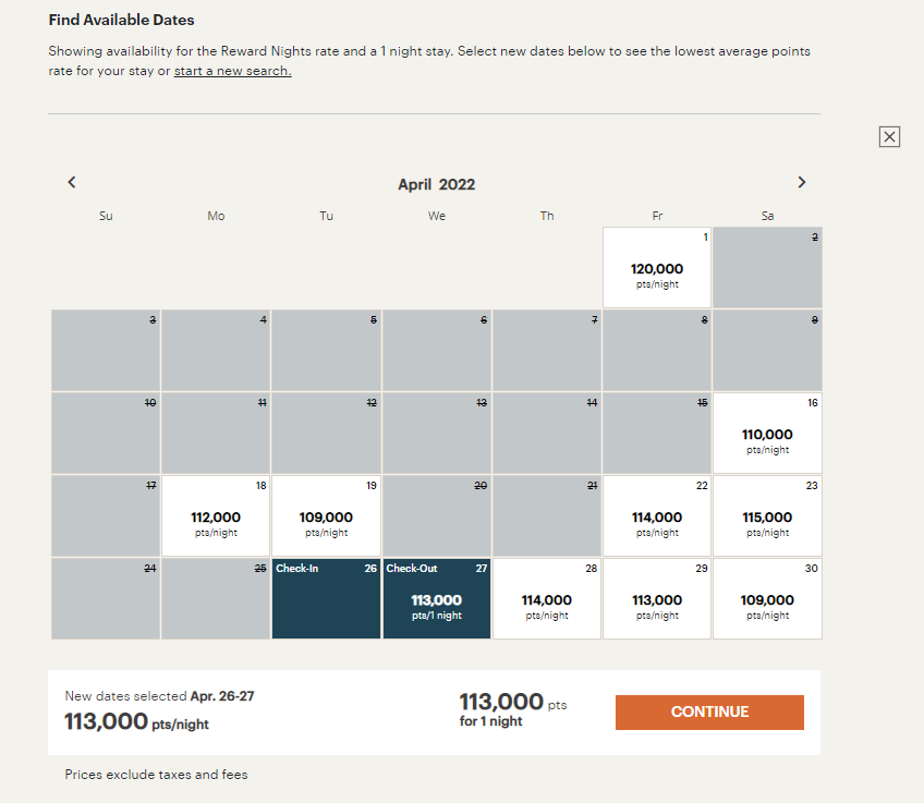 IHG now has a calendar search to help you find the best cash or points