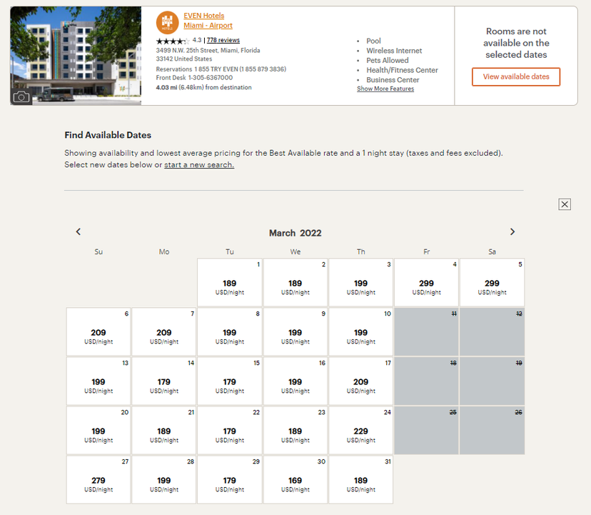 IHG now has a calendar search to help you find the best cash or points