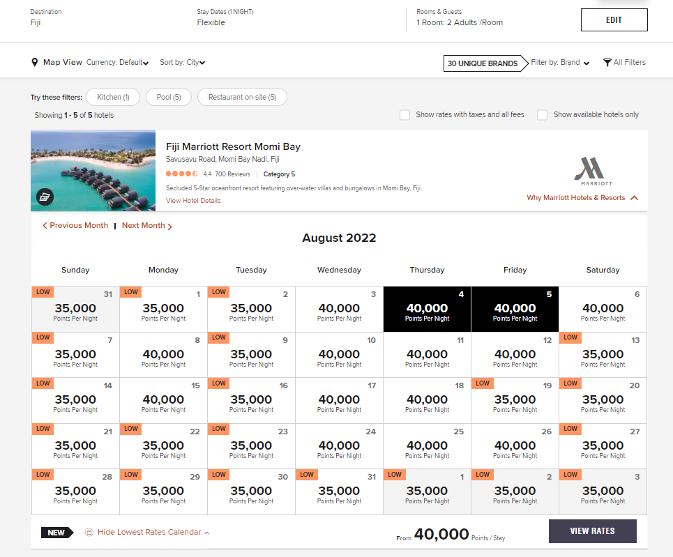 Preparing for dynamic pricing Marriott's Lowest Rates Calendar is now