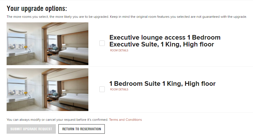 Marriott suite night award options