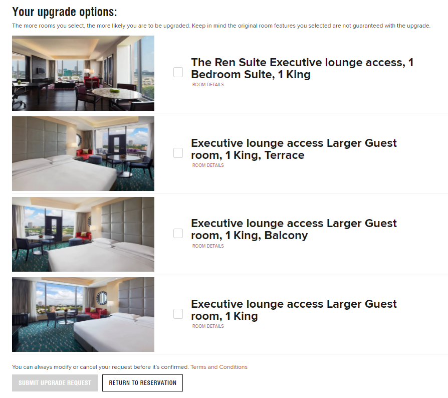 Marriott suite night award options