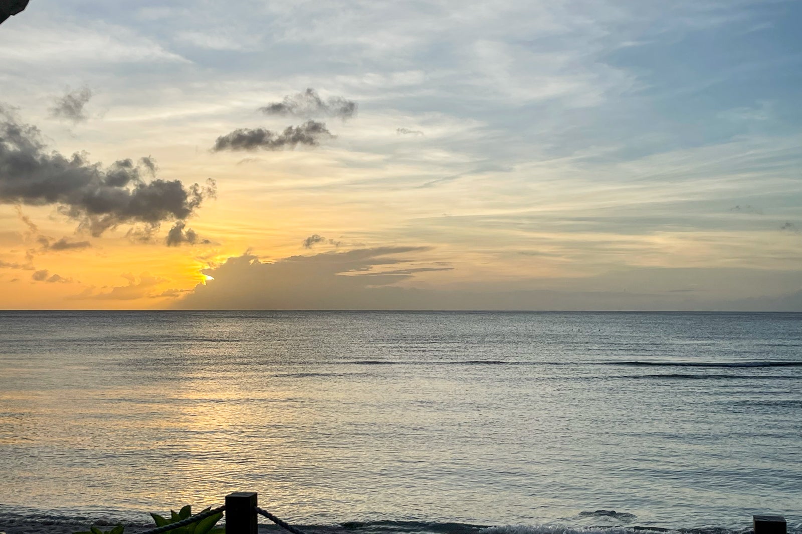 Sun sets over the water in Guam