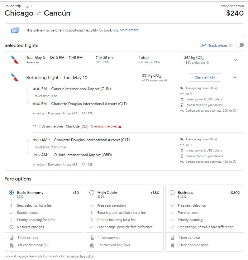 google flights austin to cancun