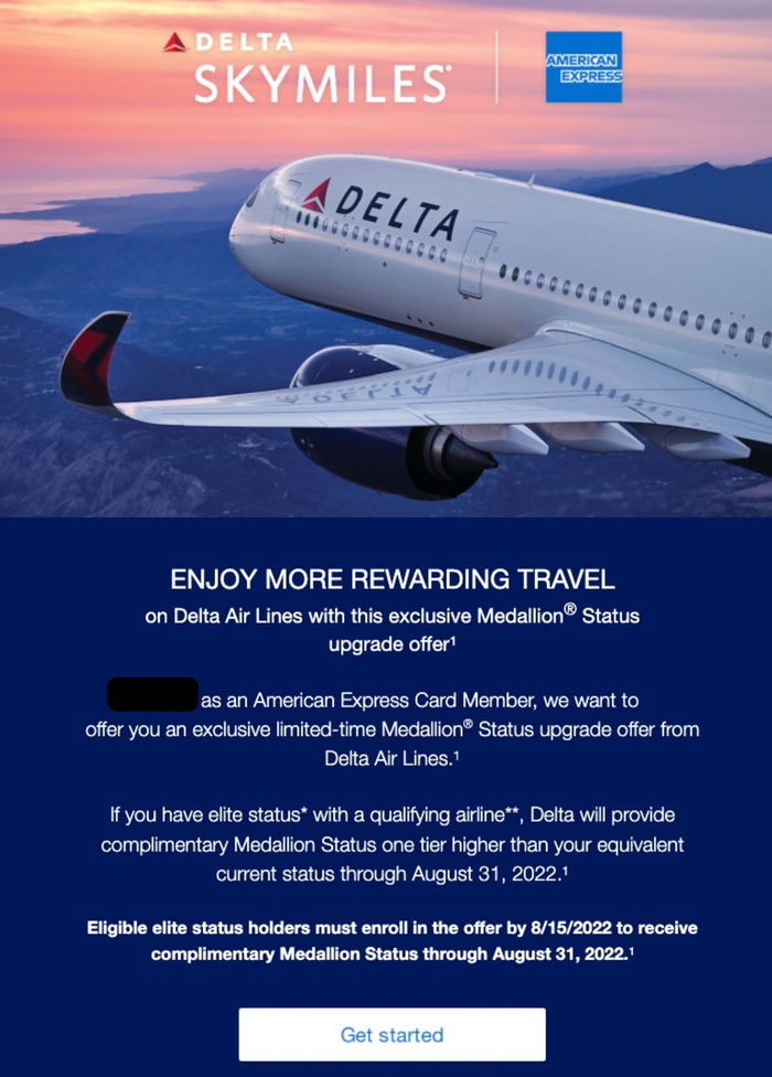 Delta offers elite status match for some Amex card holders