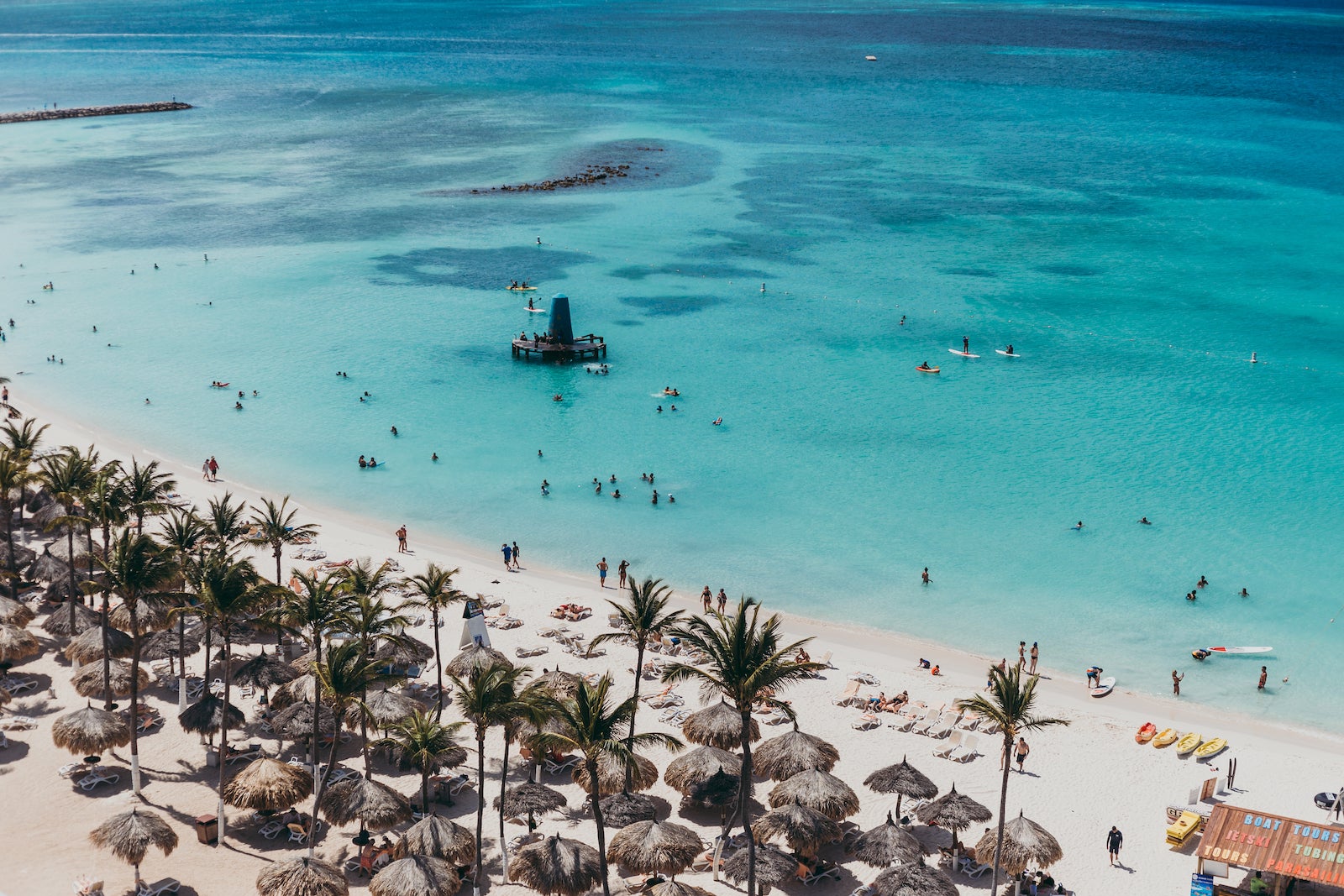 Aerial view of Palm Beach, Aruba