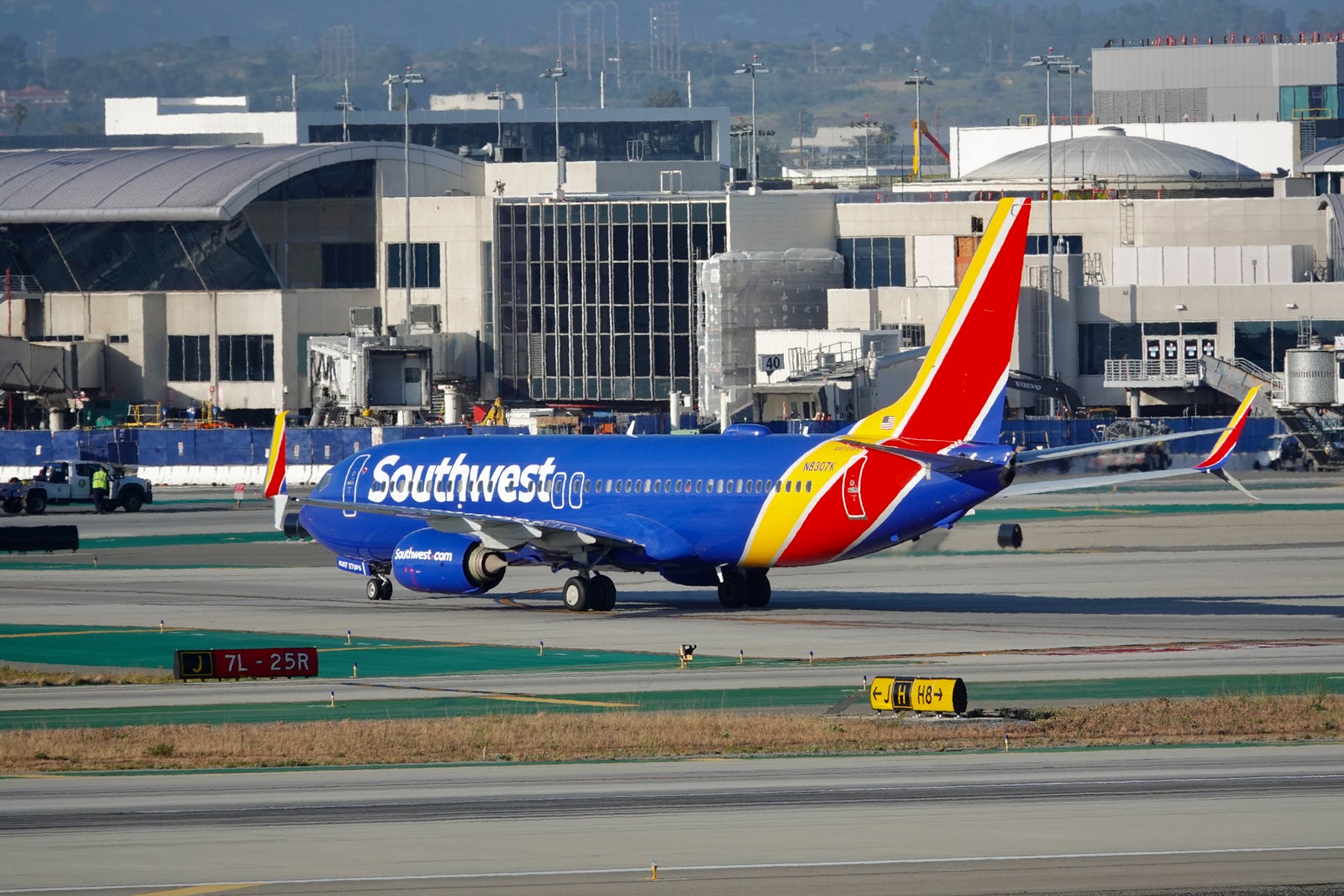 Photo of a Southwest Airlines plane taxiing on the ground