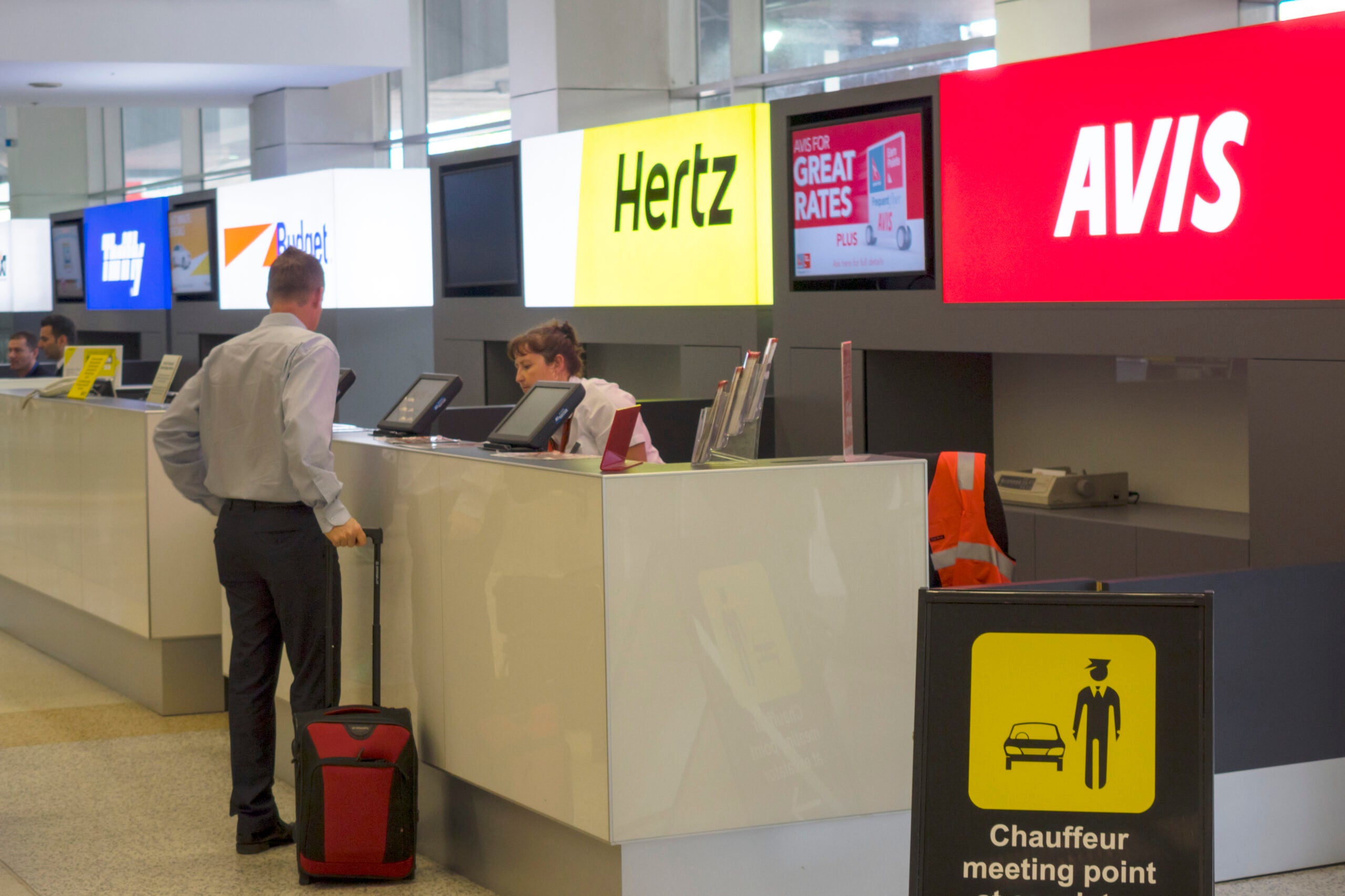Australia, Victoria Melbourne Tullamarine International Airport rental car counters Avis Hertz Budget Thrifty