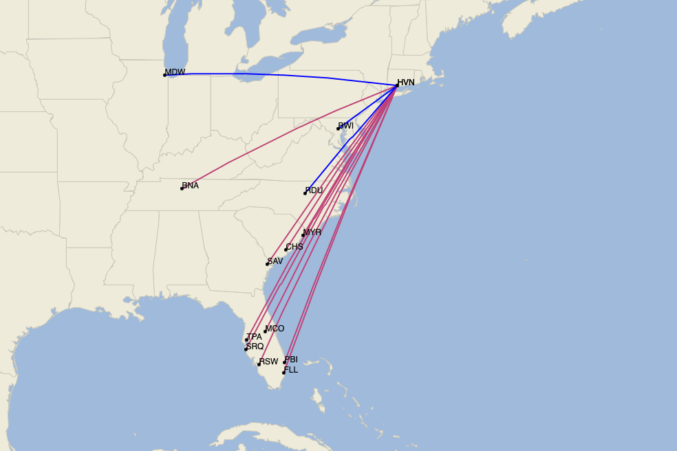 Avelo Airlines Route Map Avelo Airlines Boosts Its East Coast Base With 3 New Cities