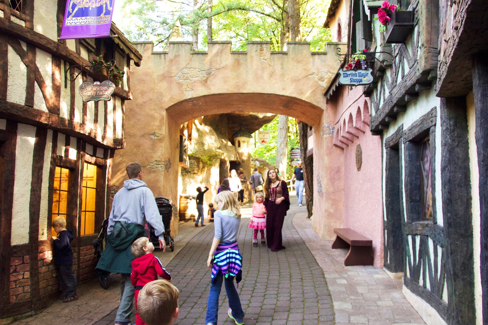 Replica European village at Enchanted Forest theme park