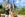Family standing in front of Hogwarts Castle at Universal Orlando