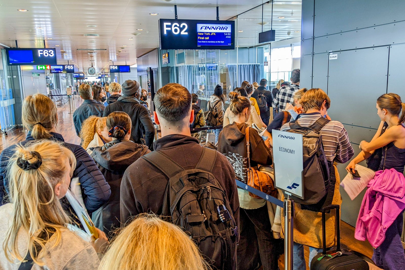 Boarding Finnair flight in Stockholm