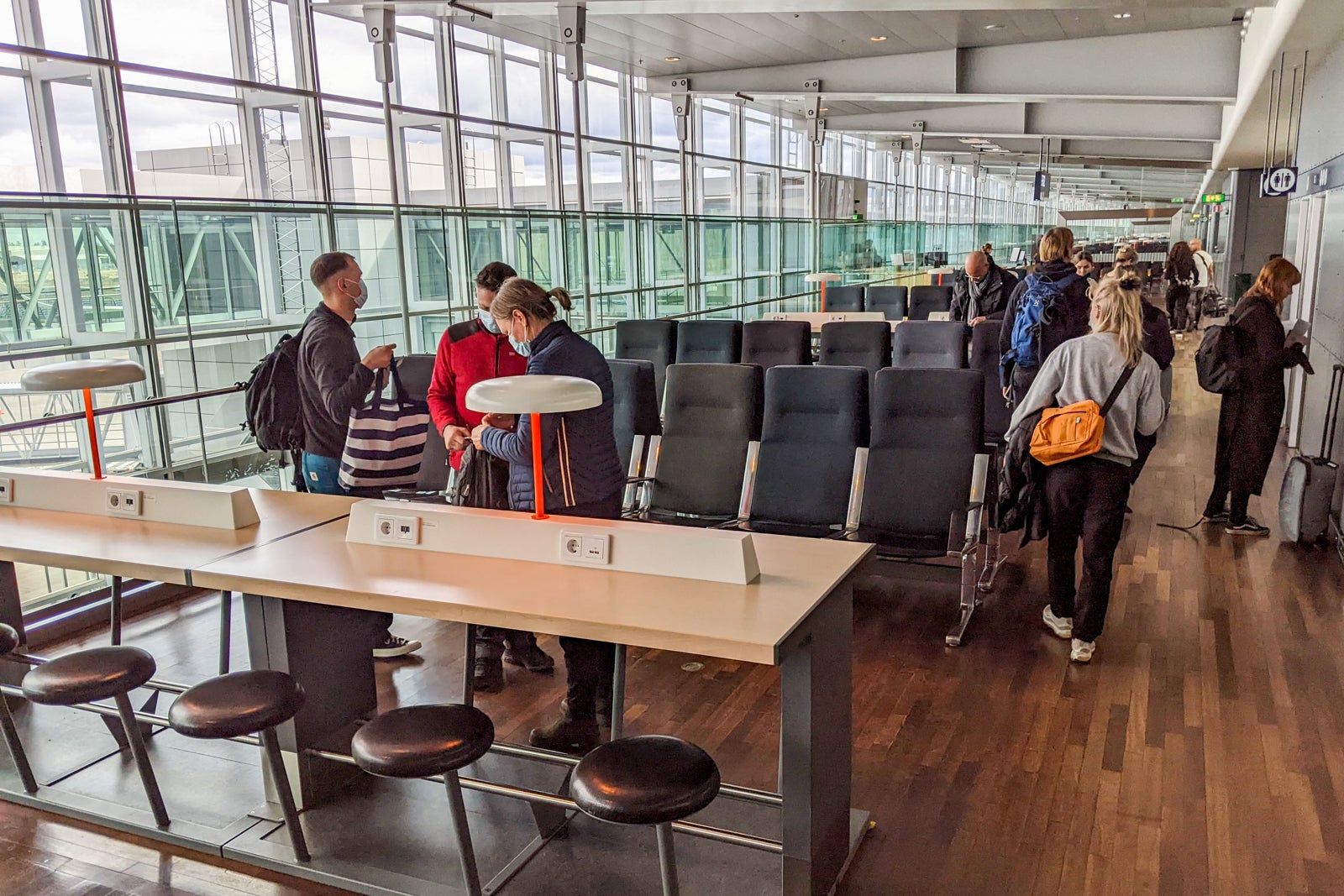 Boarding Finnair business class flight