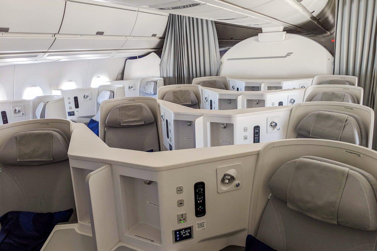 Finnair business class cabin
