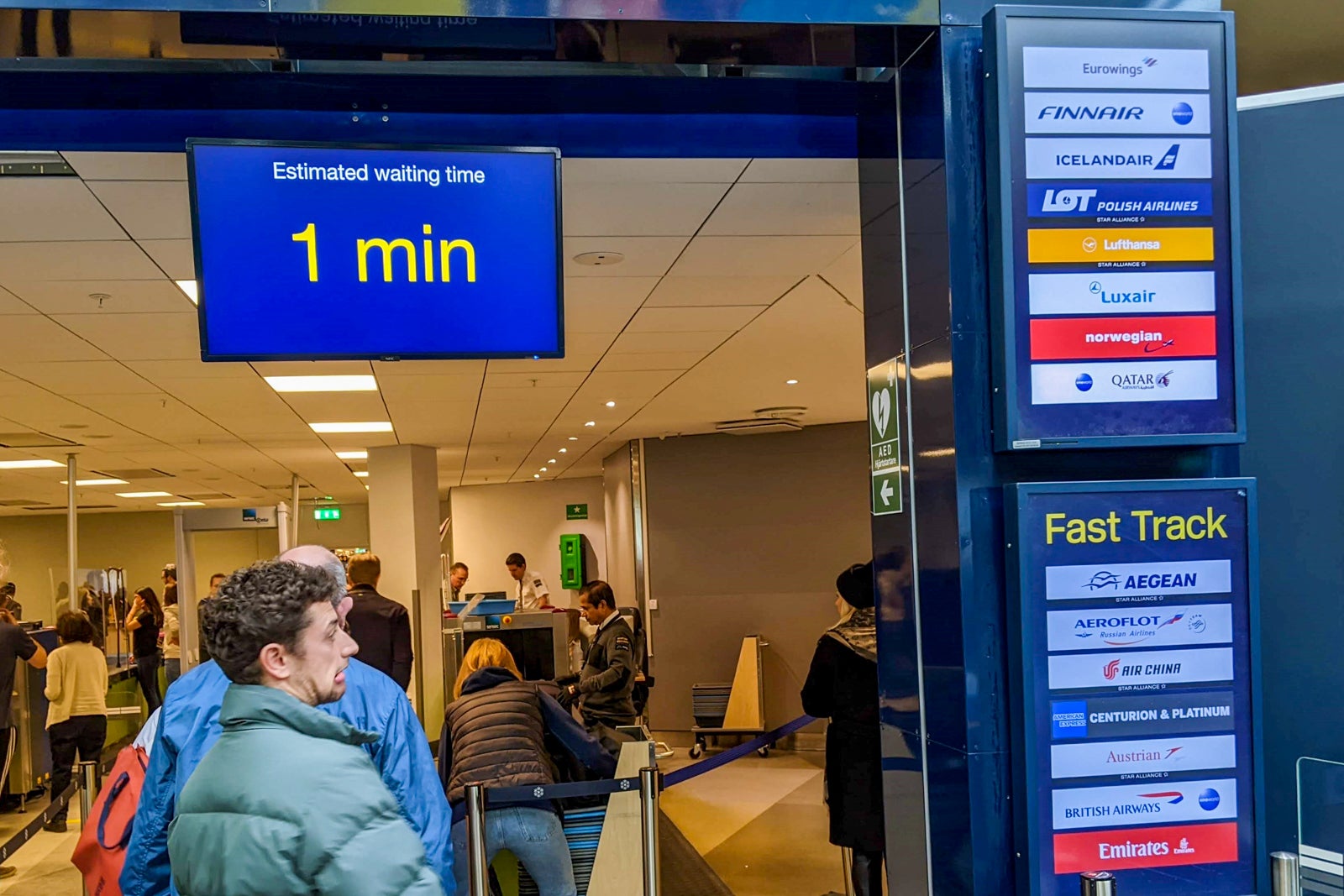 Airport security lines in Stockholm