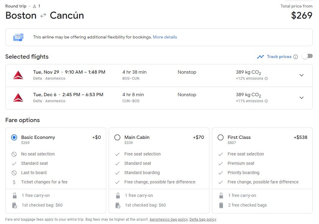 google flights to cancun