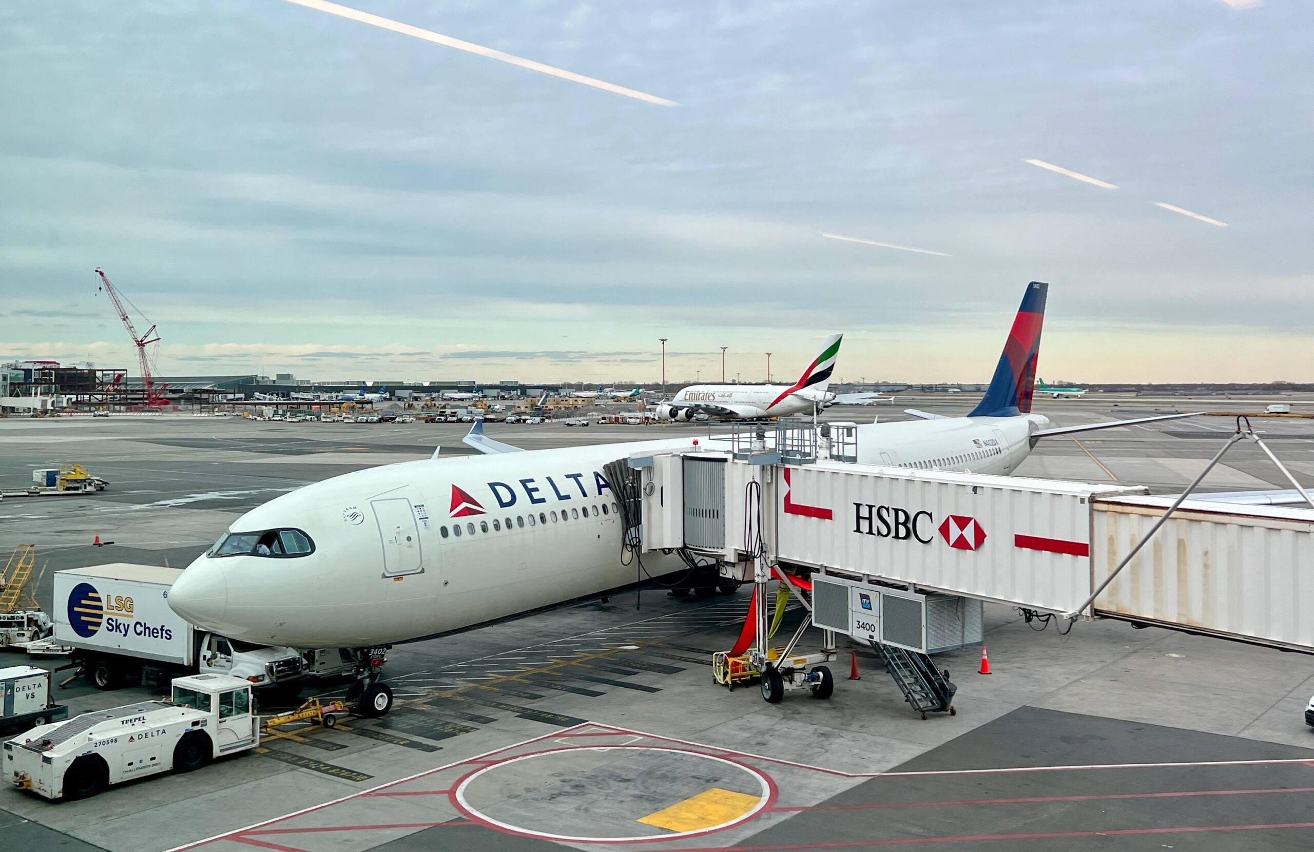 Delta A330-900neo at the gate in JFK airport