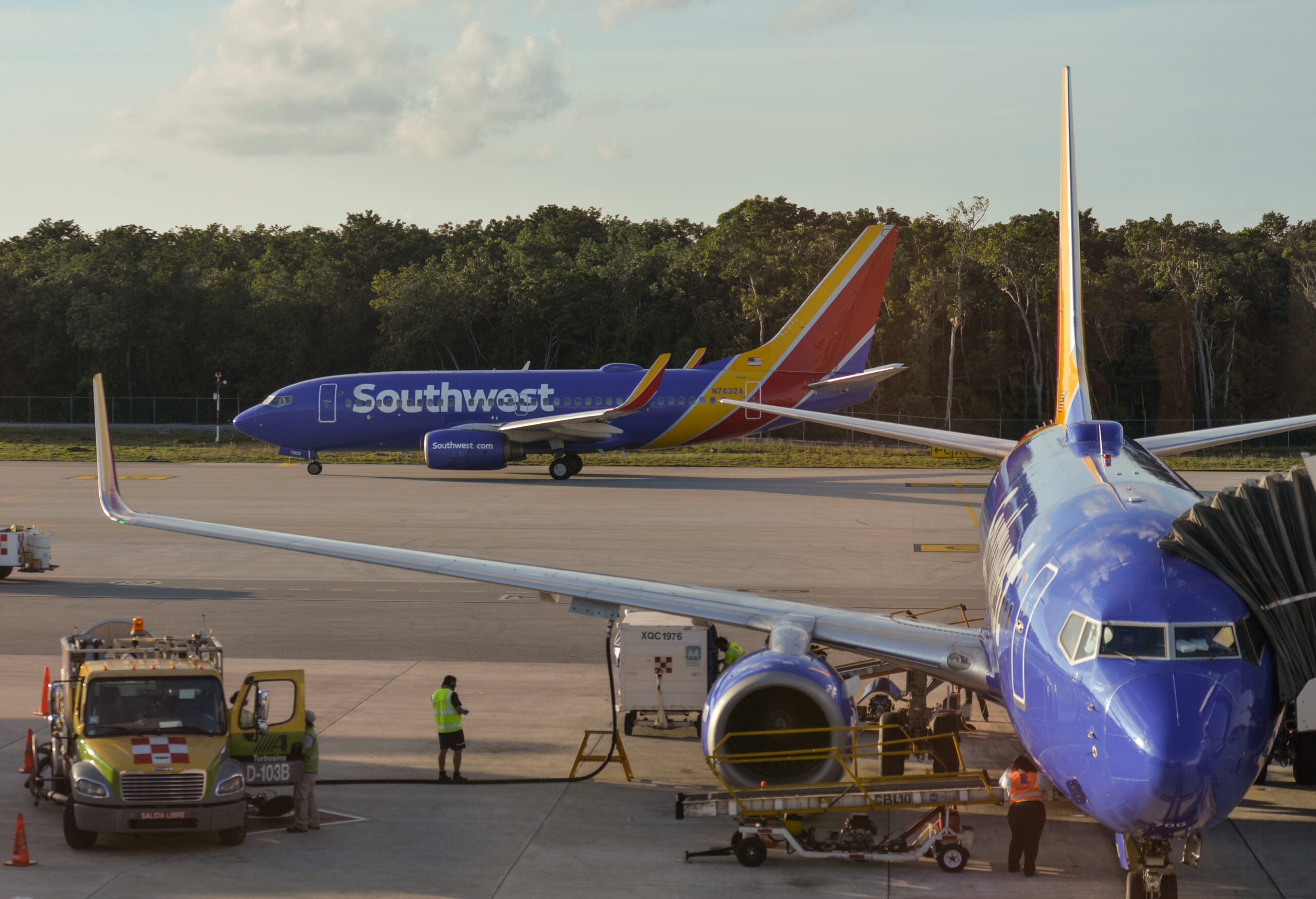 Southwest planes at Cancun airport