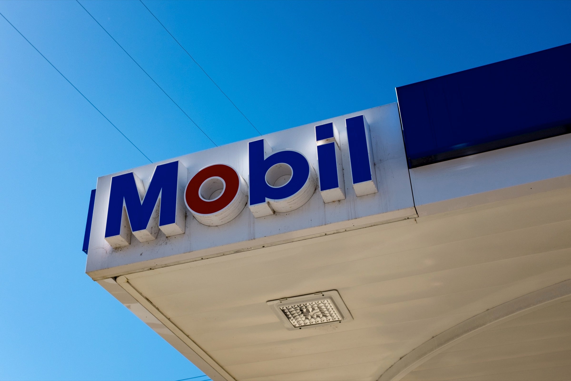 Mobil gas station sign