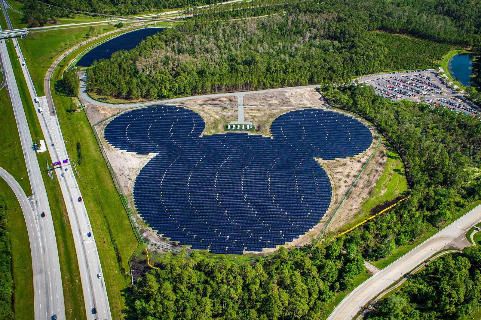 Mickey-shaped solar panels