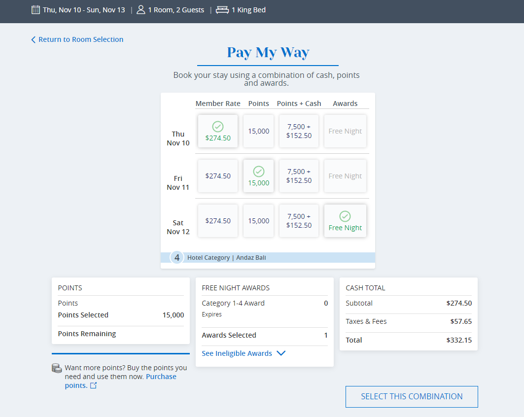 Quick Points: Use Hyatt's Pay My Way to combine free night awards, cash ...
