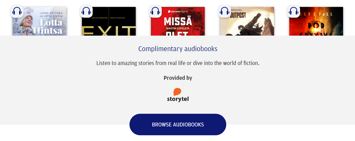 Audio books on Finnair