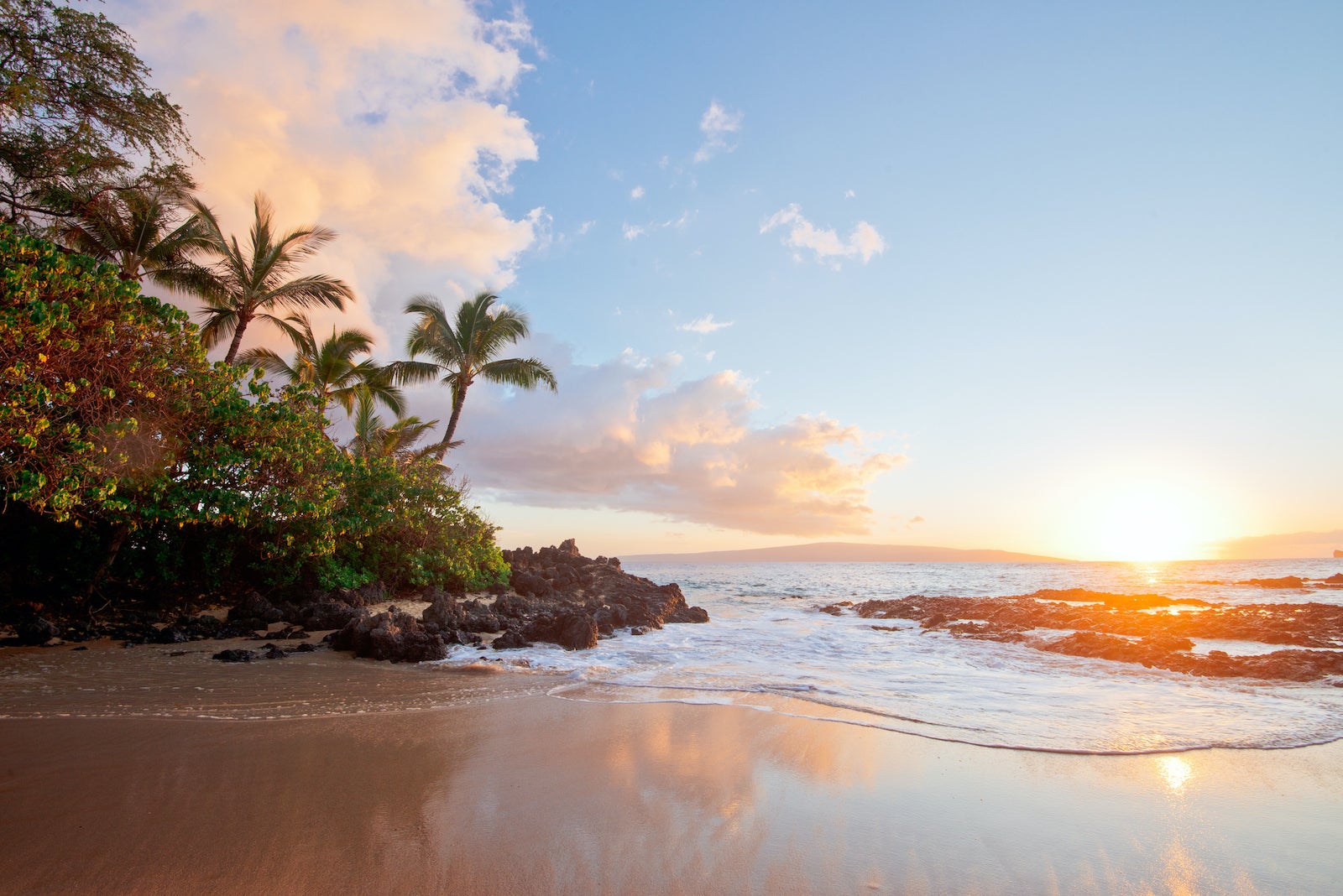 Sunset on a Hawaii beach