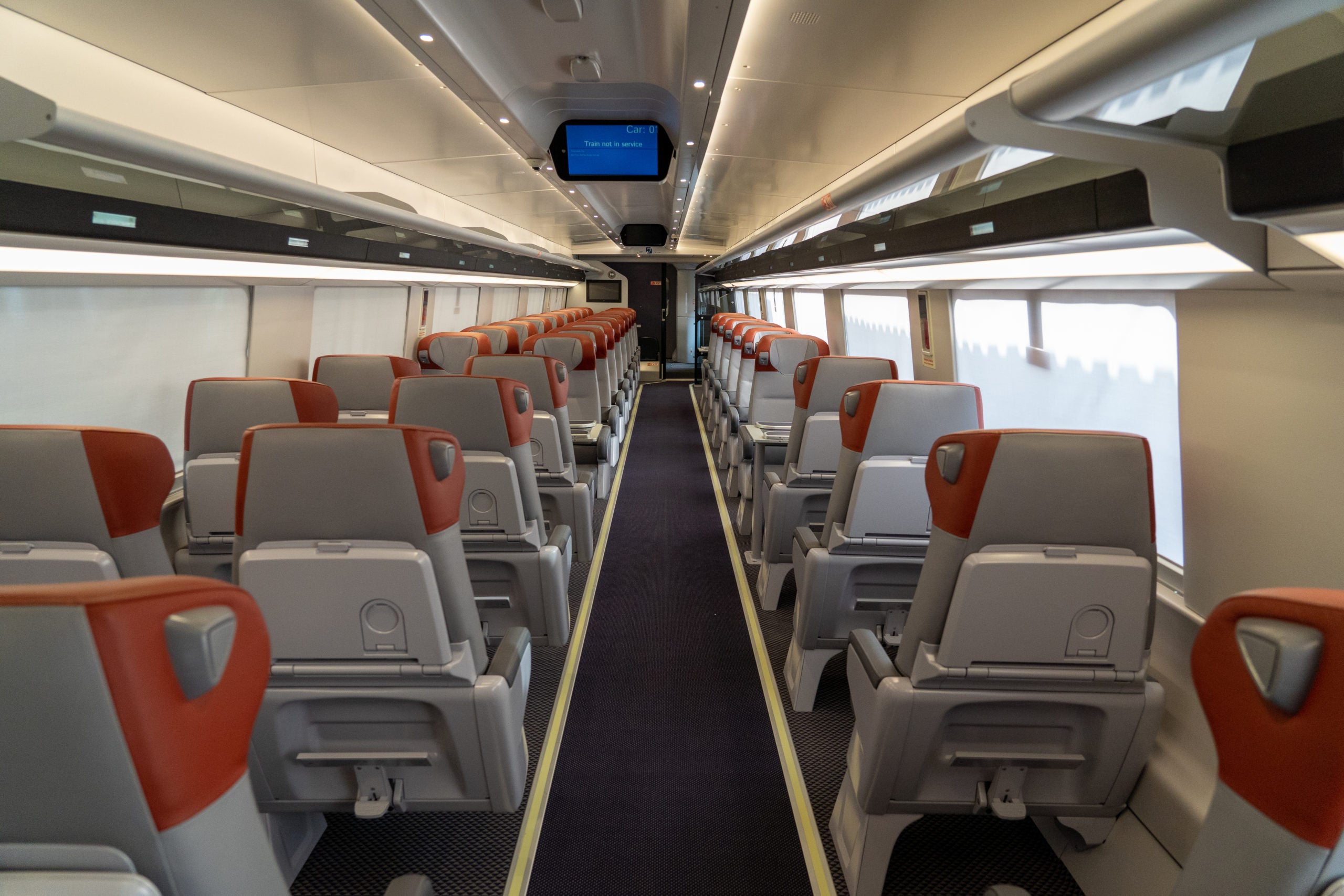 Interior of new Amtrak Acela trains