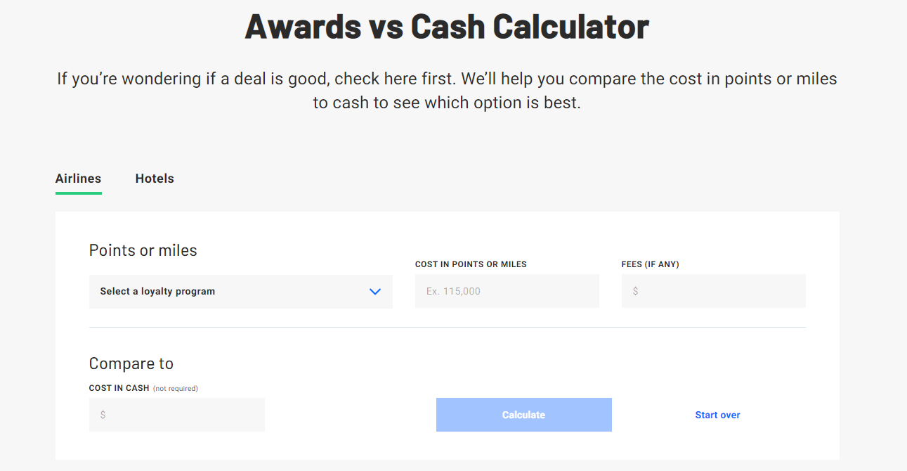 Calculating redemption values when you use points and miles The