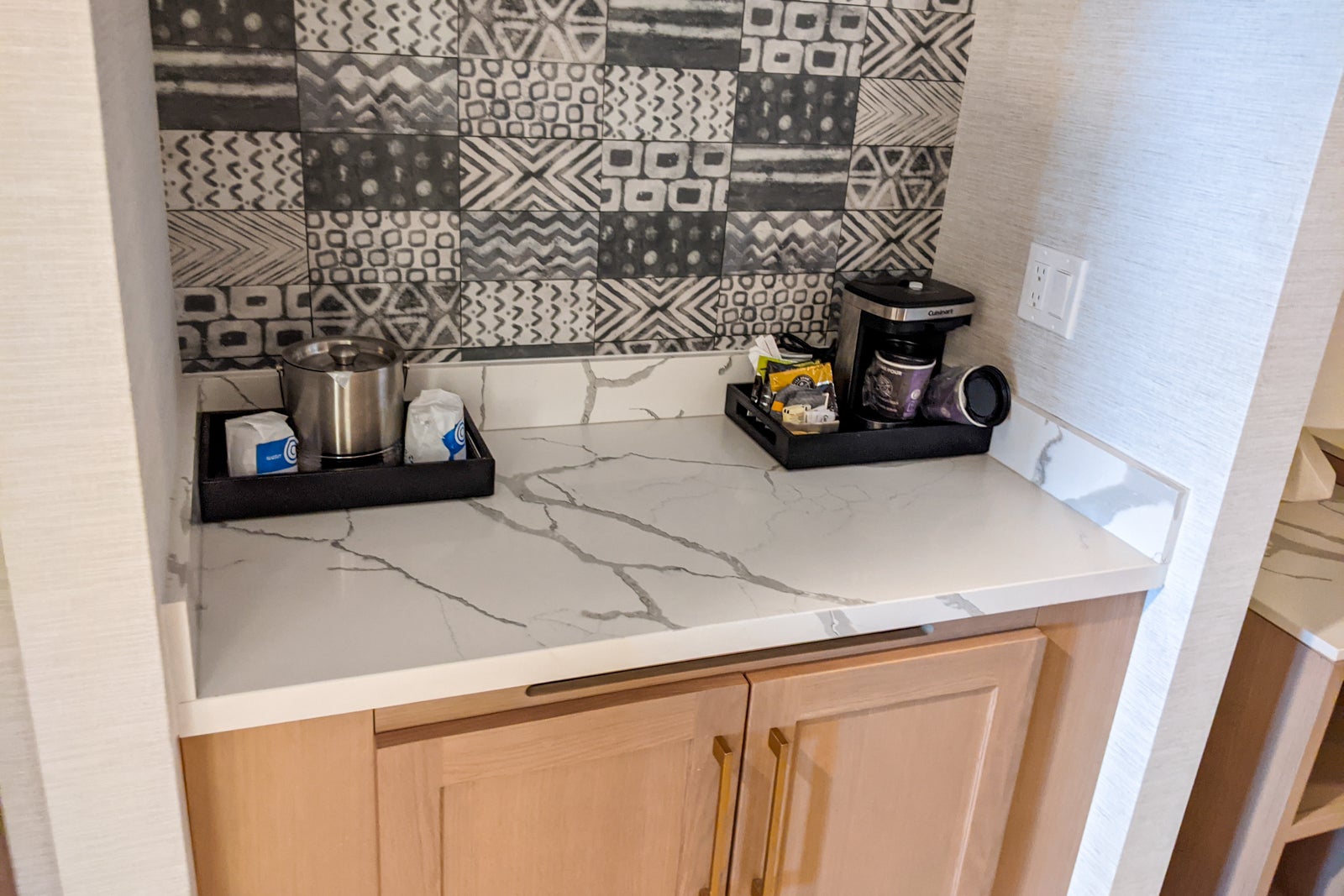 coffee maker and amenities