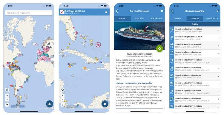 cruise ship locator app