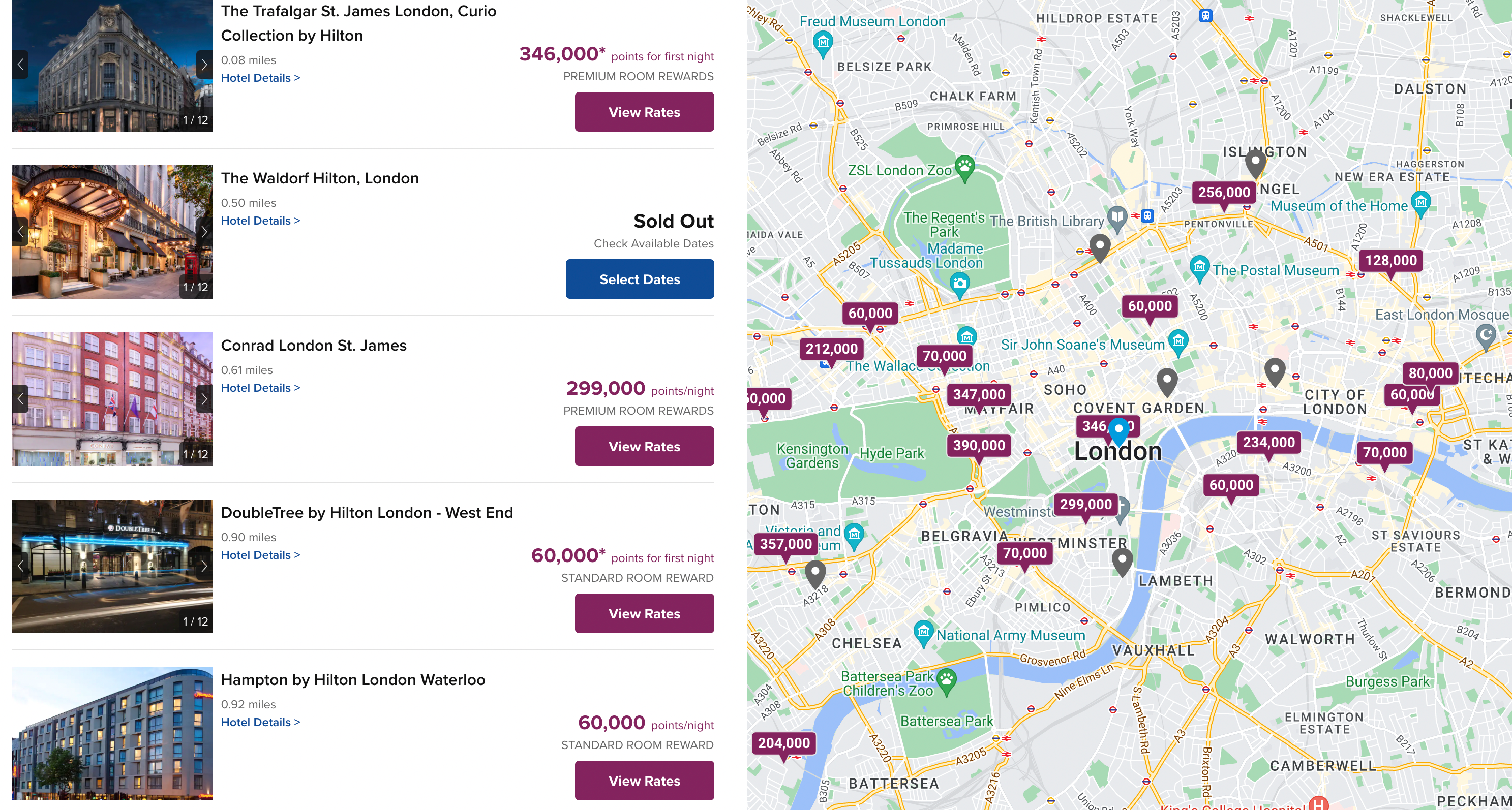 Hilton award map pride 2022 London