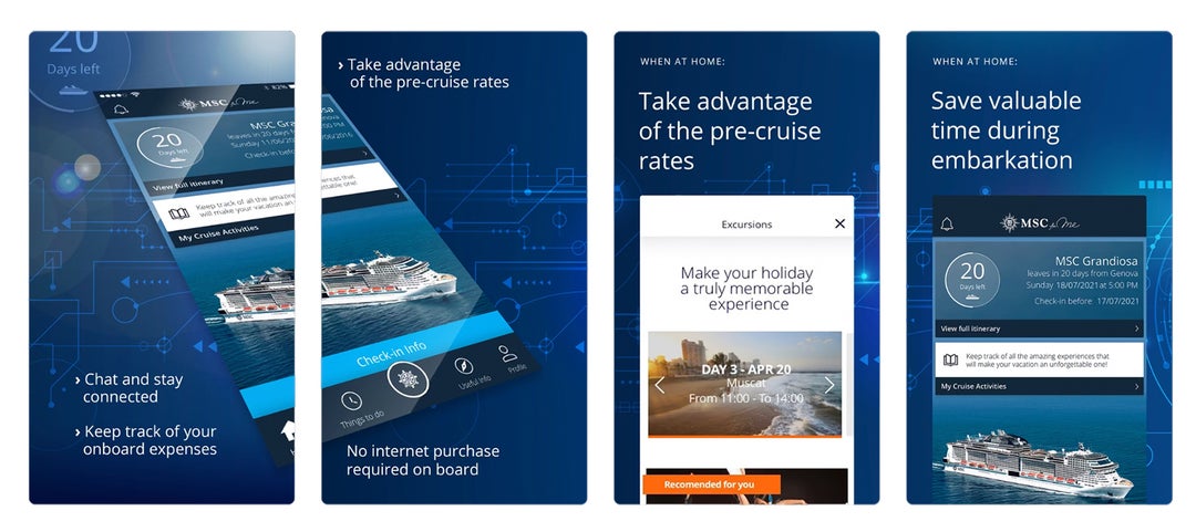 msc cruise ship app