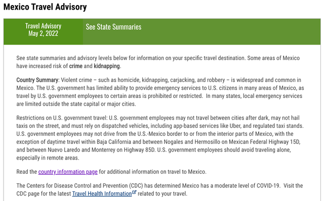 Travelers To Mexico Now See State Specific Travel Warnings From The Us Government The Points Guy