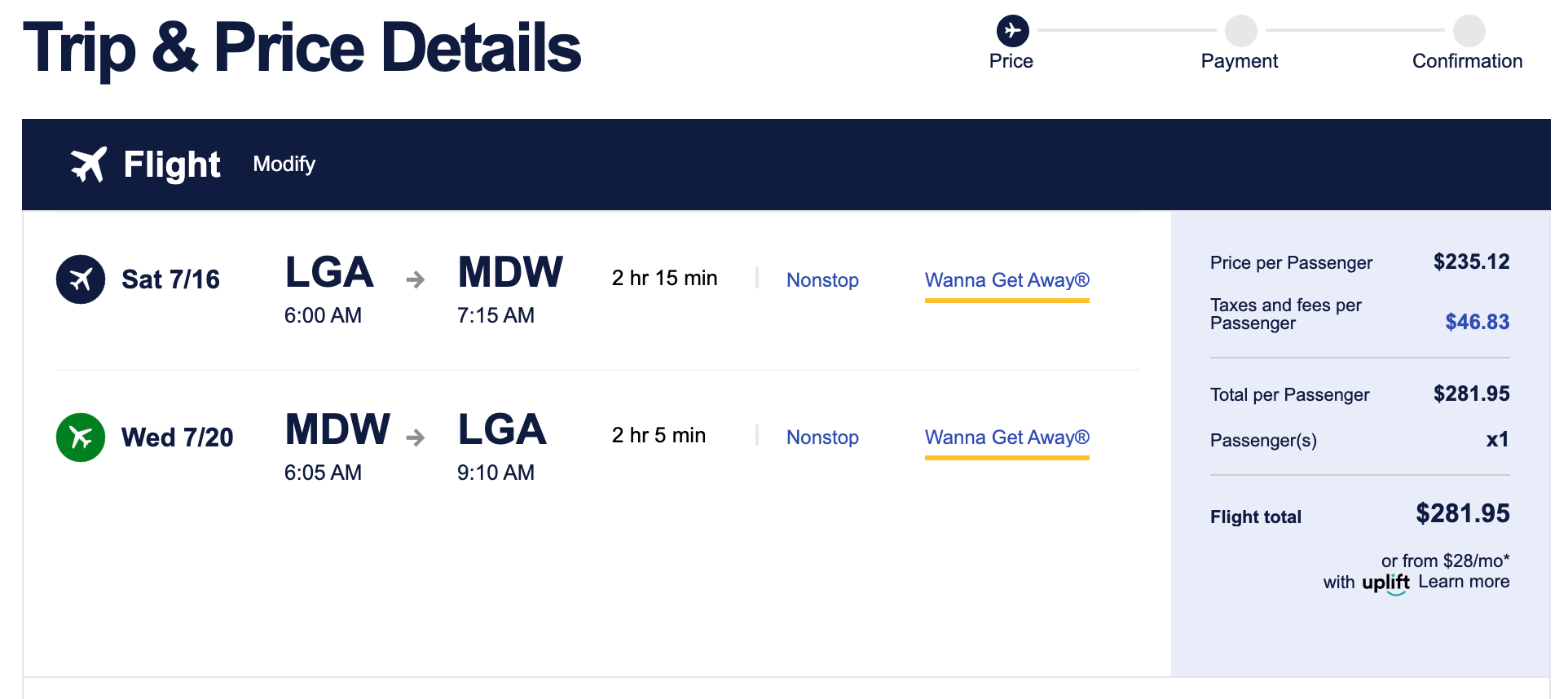 round trip airfare seattle to chicago