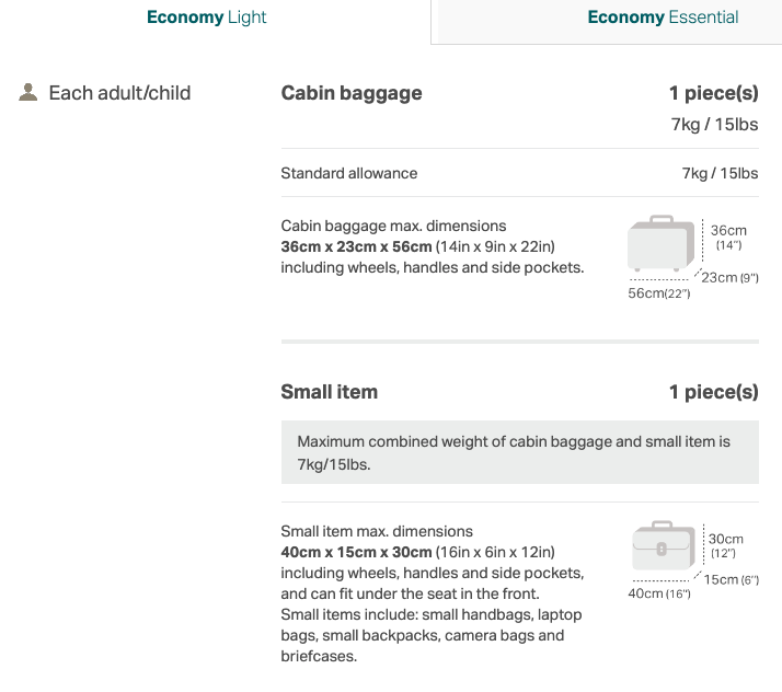 How to tell if your backpack counts as a personal or carryon item