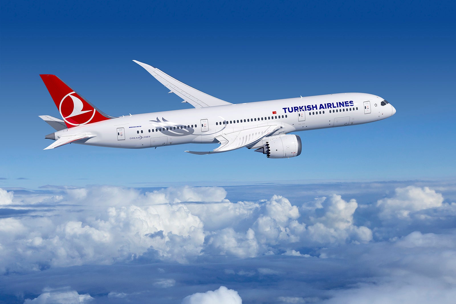 Turkish Airlines Dreamliner aircraft in flight