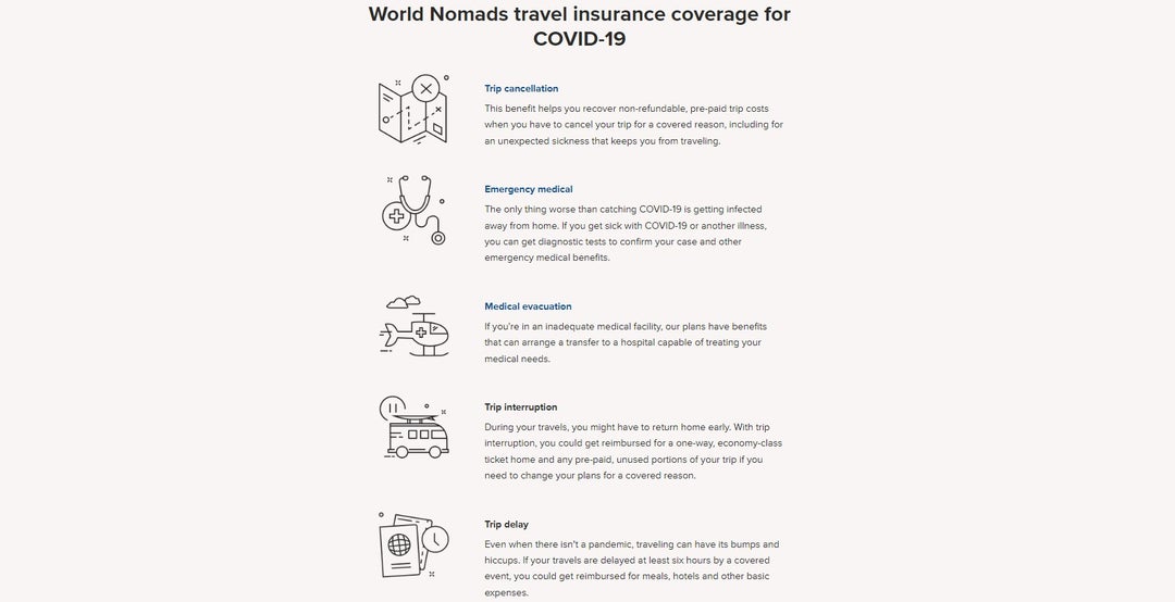 COVID19 specific travel insurance policies for summer vacation The