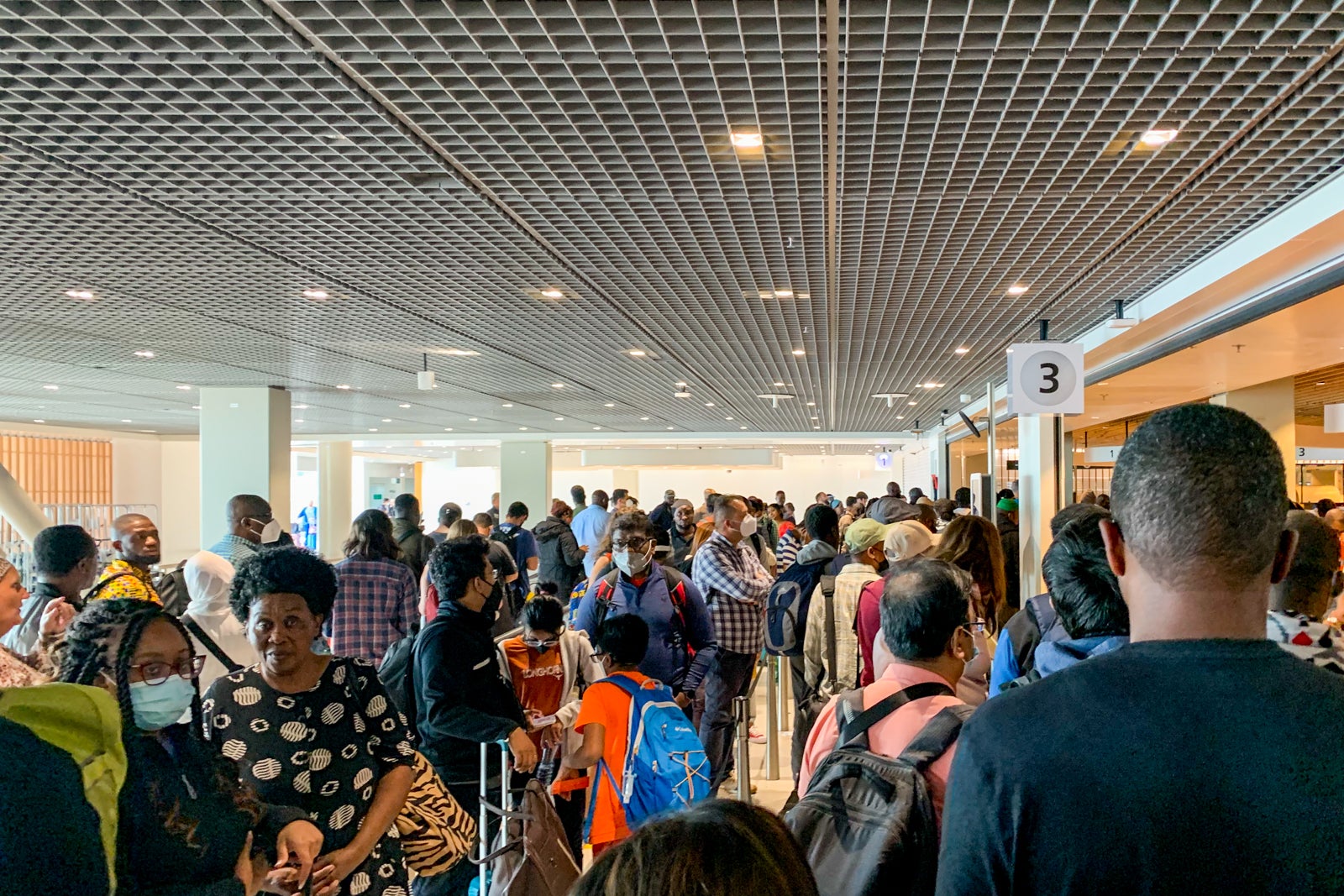 Chaos at Amsterdam's Schipol International Airport. (Photo by Clint Henderson/The Points Guy)