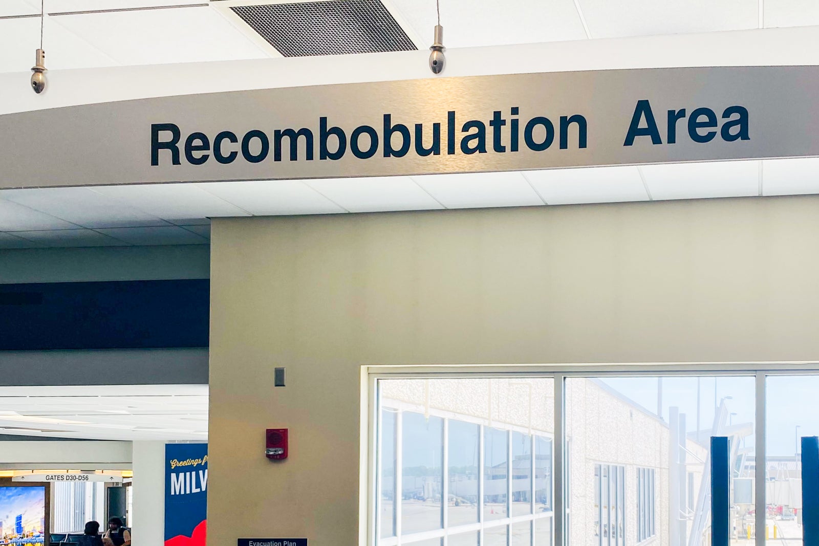 sign for recombobulation area