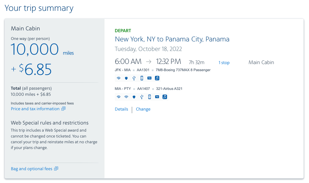 How to fly to Central America for 12,500 American Airlines miles or