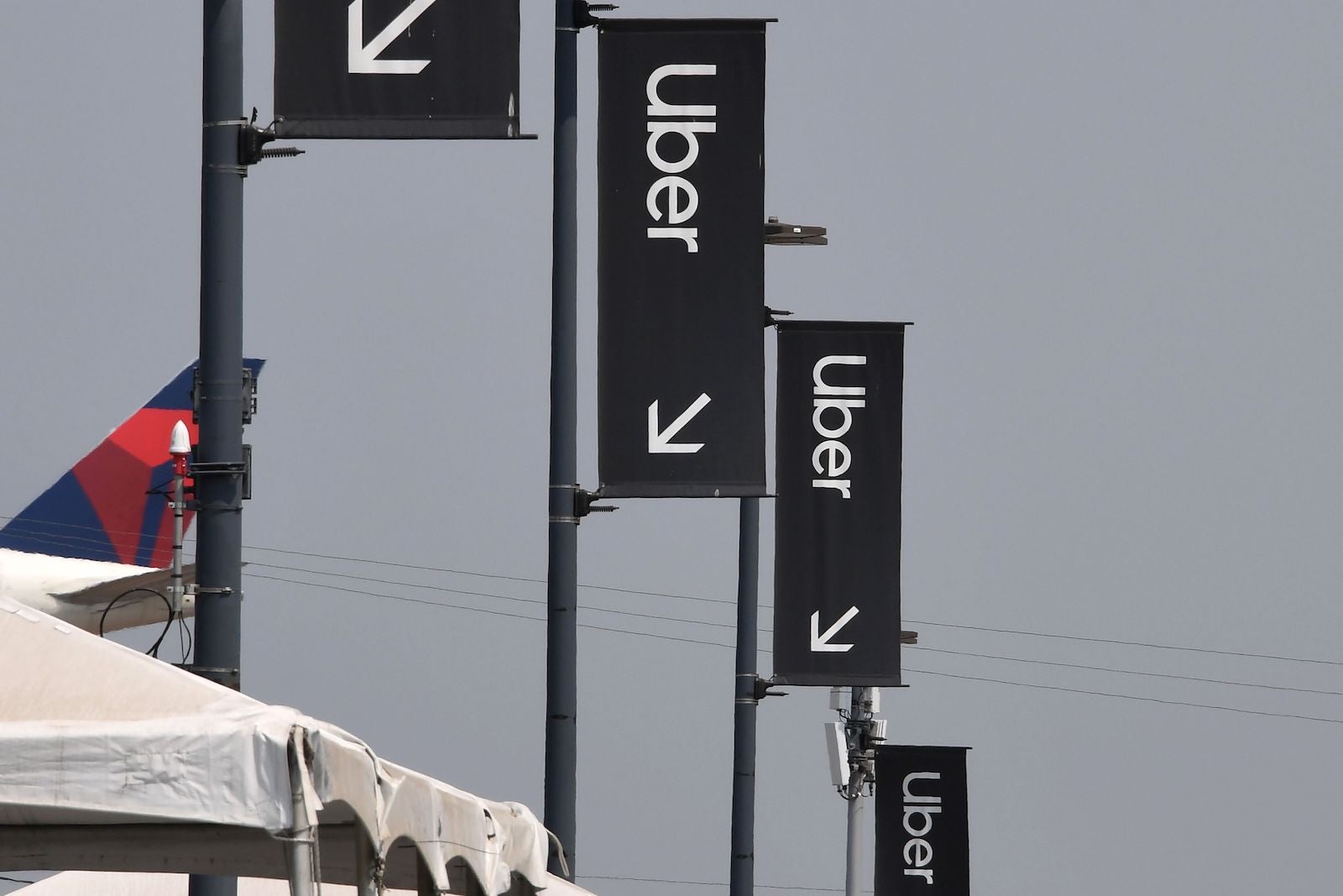 Uber signs at LAX