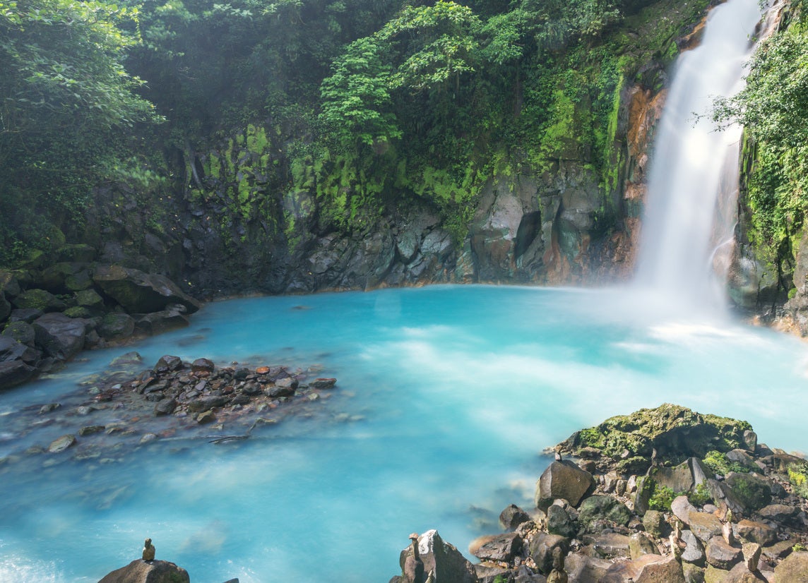 Rio Celeste waterfall, Tenorio volcano national park, Costa Rica