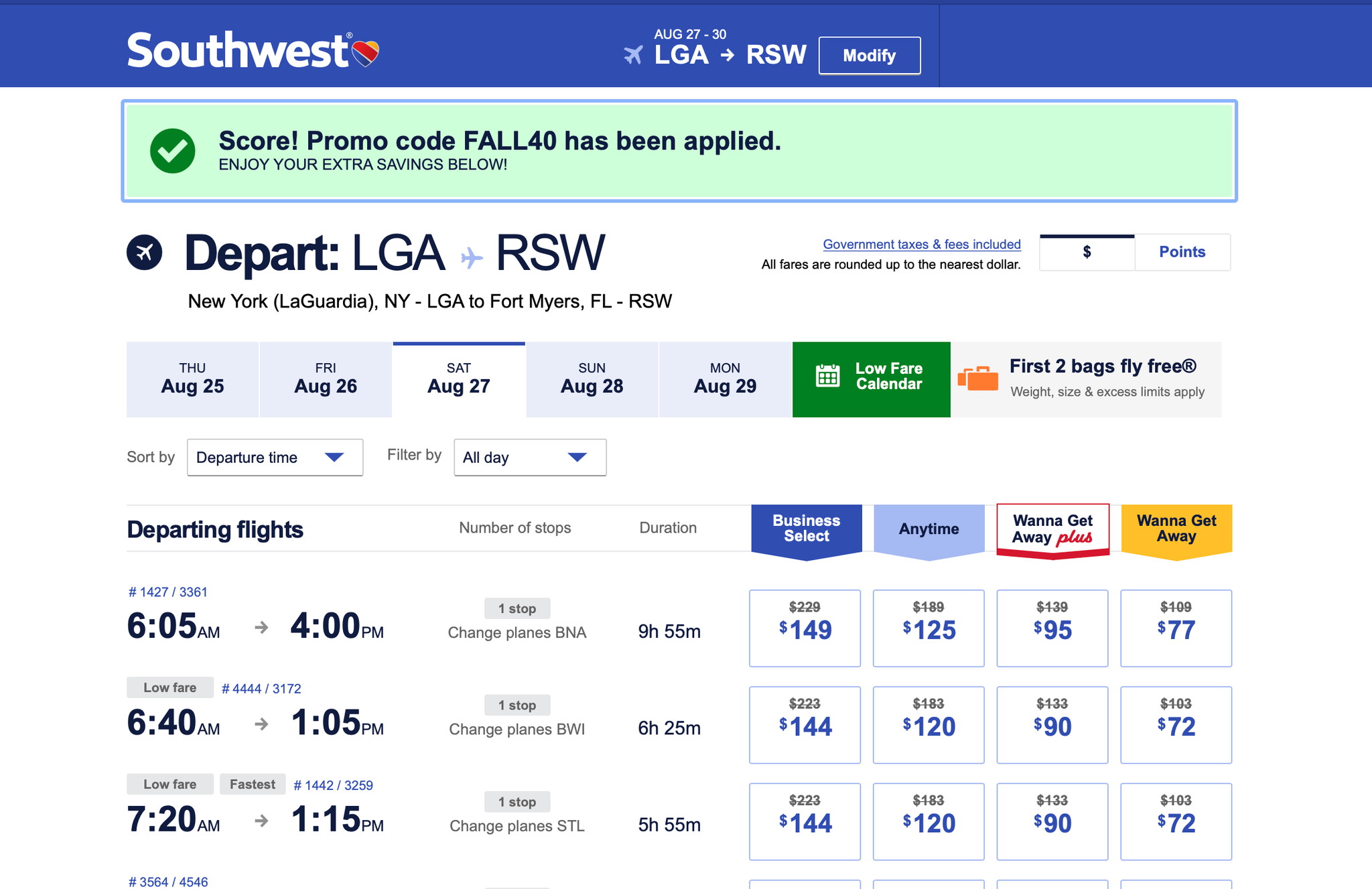 Deal alert: Southwest Airlines is offering 40% off fall fares for 3 ...